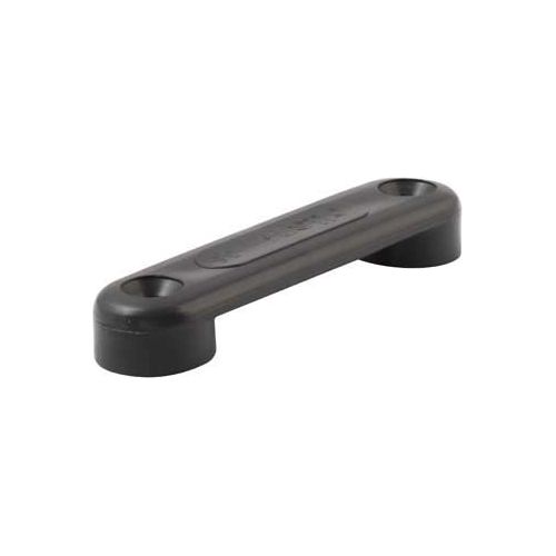 Pontet de Sangle 25mm Renforcé - Noir avec deux trous de fixation, idéal pour le remplacement de poignées sur équipements nautiques légers, arrondi pour éviter les accroches.