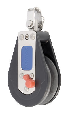 Poulie Winch à billes ø57mm Babord avec émerillon, conçue pour voile légère, avec cliquet débrayable et réa aluminium cranté pour contrôle optimal des écoutes.