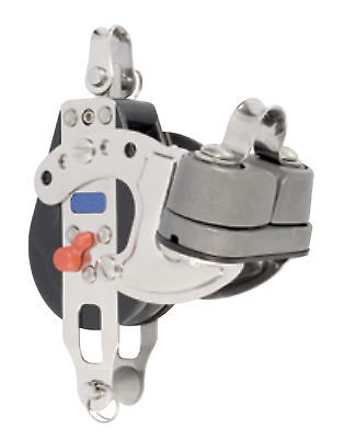Poulie Winch à billes ø57mm avec taquet et ringot, idéale pour voiliers, offre gestion efficace des écoutes. Haute performance pour dériveur et habitable.