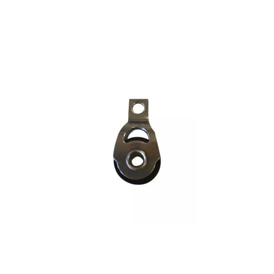 Poulie à Fixer Mininox ø20mm Réa Alu, conçue pour haute performance avec faible friction, idéale pour applications nautiques, charge de 150kg.