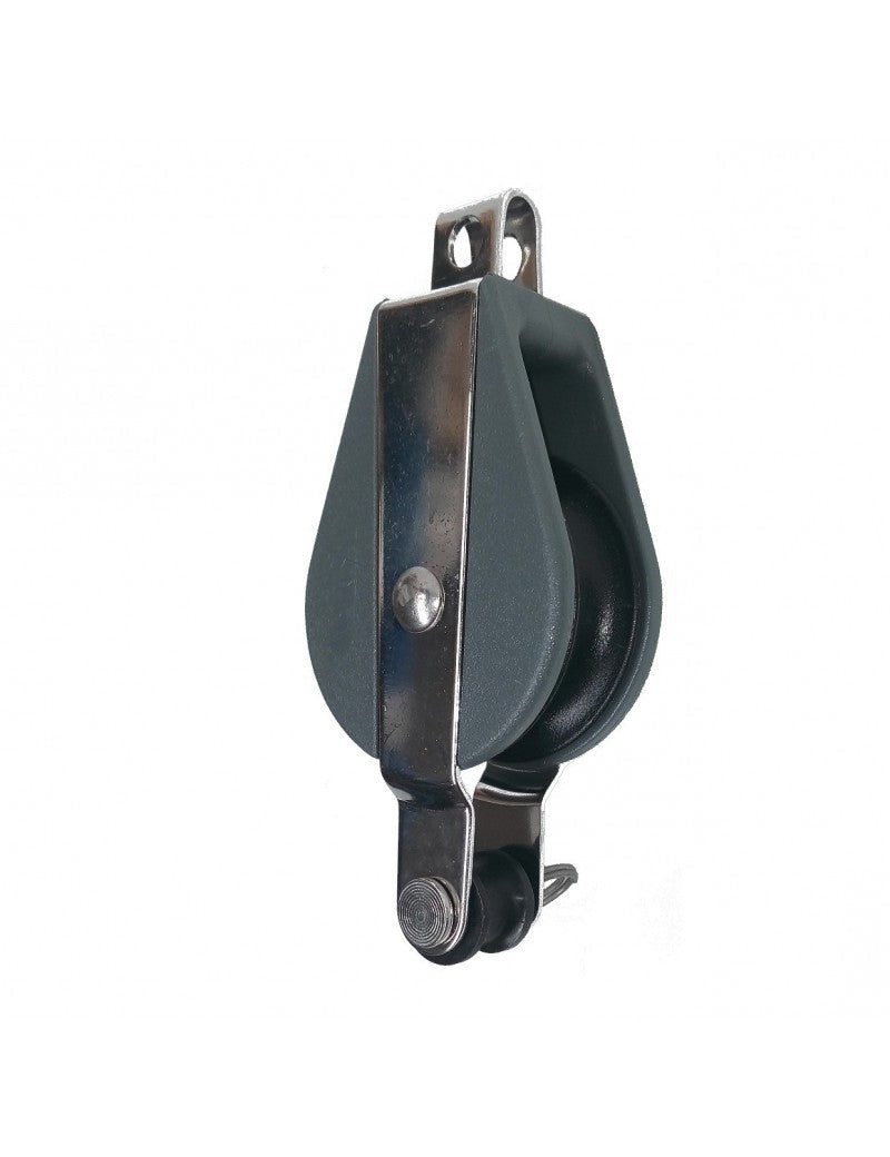 Chargez l'image dans la visionneuse de la galerie, Poulie à Ringot Nova à Chape fixe, idéale pour la voile légère, avec une roue à gorge pour cordage, adaptée aux dériveurs et catamarans.
