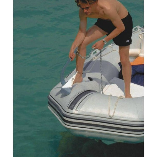Kit mouillage Ancre Grip 07kg pour bateau de 6-8 m, inclut chaîne 10 m et cordage 30 m, idéal pour dériveurs et catamarans sportifs.