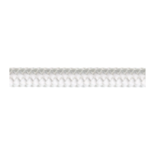 Cordage Voileries Compact Line Polyester ø8 - Blanc, gros plan sur tressage double et compact, idéal pour ralingue et guindant, vendu au mètre.