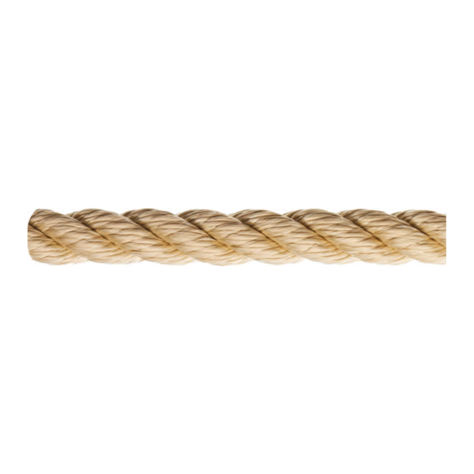 Amarre TOP CLASSIC 3-S Beige, corde en polyester traité anti-UV, résistante à l'abrasion, idéale pour voiliers classiques et décoration, vendue au mètre.