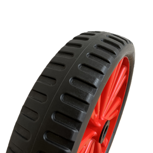Roue Increvable ø370mm pour dériveur ou catamaran, en polypropylène rouge, légère et durable, idéale pour remplacer les roues ø400mm, charge 150kg.