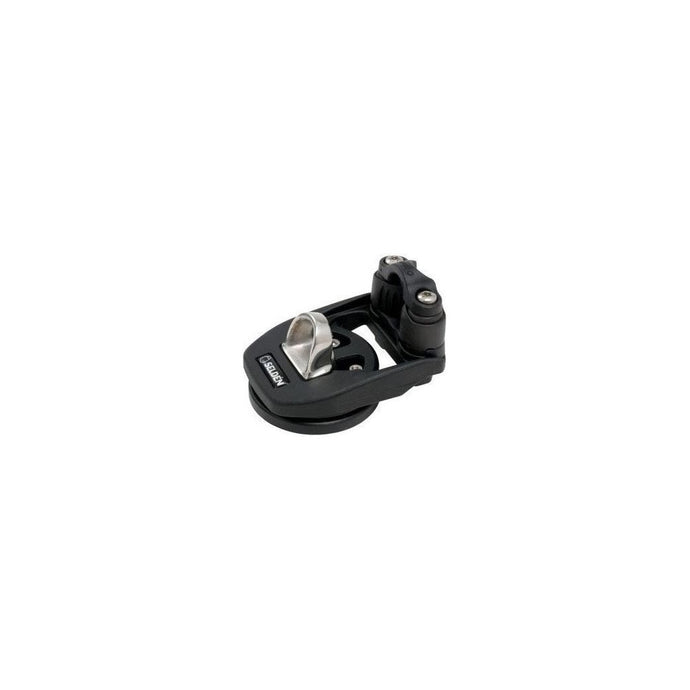 Tourelle de Foc avec Filoir Inox et Taquet Cam-Cleat pour Laser®/ILCA Vago, dispositif pivotant compact, idéal pour dériveurs légers, avec entraxe taquet de 27mm.