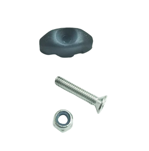 Embout de barre de flèche avec vis et écrou, idéal pour haubans de 2,5 mm et 3 mm, en gros-plan, soulignant son utilité en accastillage nautique.