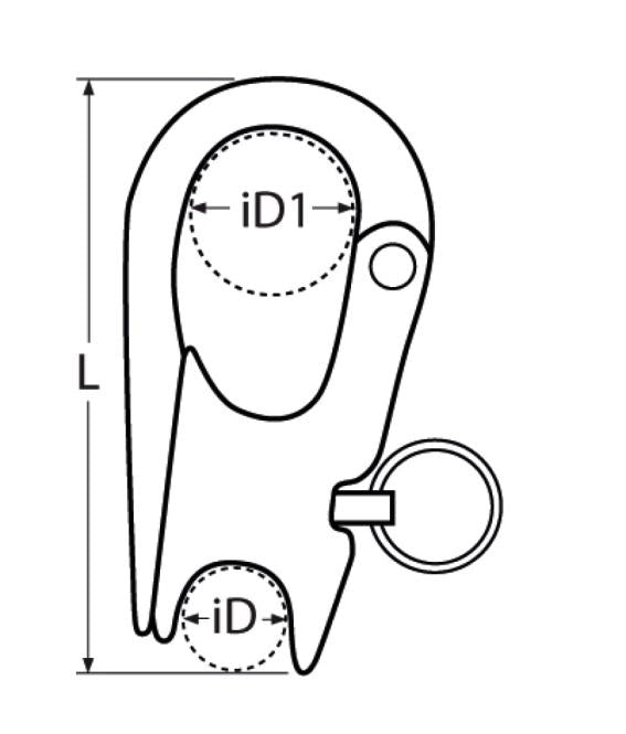 Laden Sie das Bild in Galerie -Viewer, Schéma de dimensions pour le mousqueton de foc.
