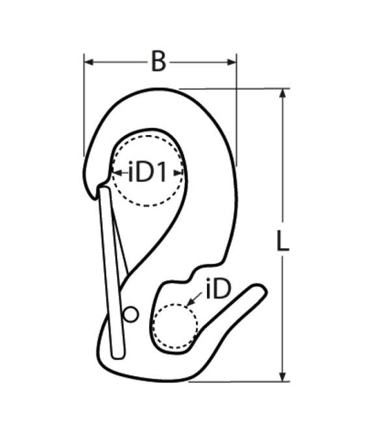 Schema de dimension du crochet de voile d'avant a fixer sur chaque oeillet de la voile.