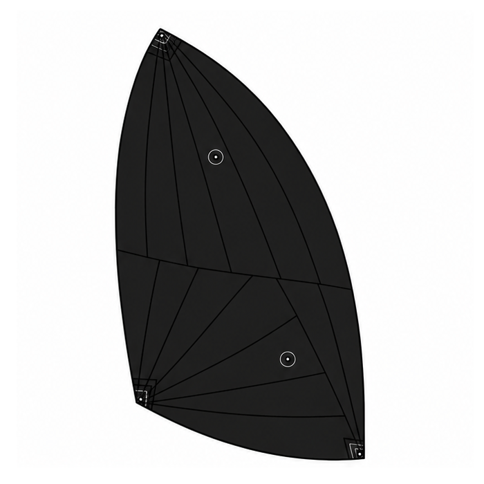 Laden Sie das Bild in Galerie -Viewer, schema ou dessin de voile dite spinnaker avec panneaux tri-radial, renforts et oeillet de cargue
