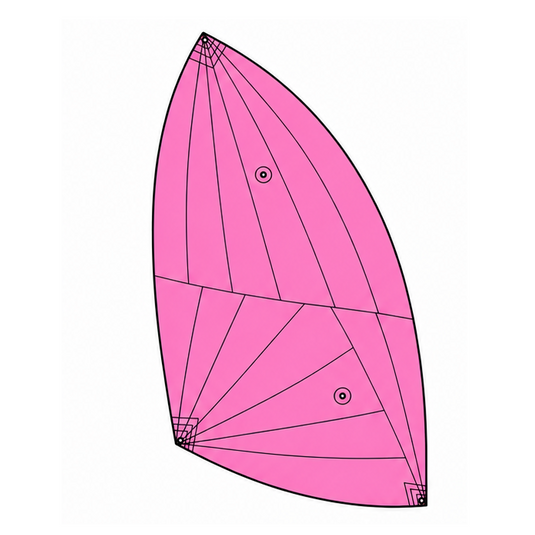 Illustration géométrique, symbolisant la complexité et précision des voiles Spi Dériveur pour navigation sportive.