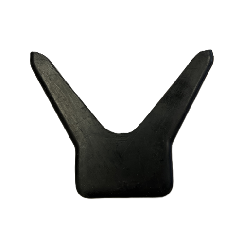 Support en V pour mise à l'eau/remorque, conçu en caoutchouc avec embase de 51x49mm, hauteur 75mm, écartement maximum 75mm, idéal pour dériveur et catamaran.