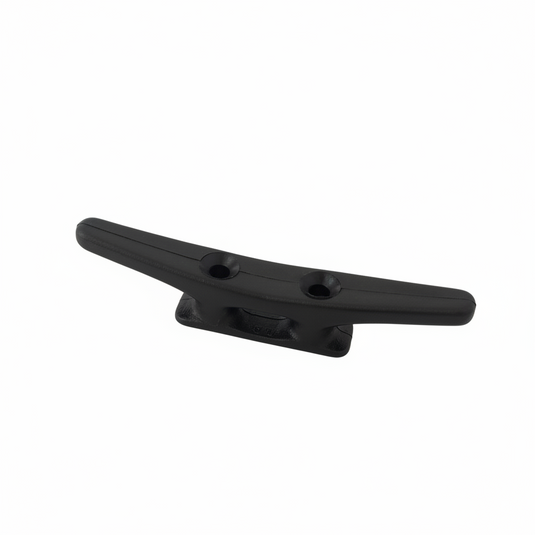 taquet d'amarrage ou taquet a tourner pour écoute, drisse ou amarre sur dériveur, annexe ou petit bateau. fabriqué en plastique nylon noir résistant.