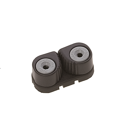 Taquet Coinceur Aluminium avec deux connecteurs femelles cylindriques pour fiches bananes, idéal pour terminaux d'équipement de test ou de haut-parleur.