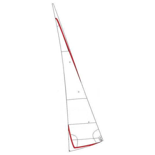 Dessin d'un foc adaptable pour catamaran Twincat 15, illustrant le design et la coupe en Dacron, proposé par Yachting Thommeret pour voile légère.