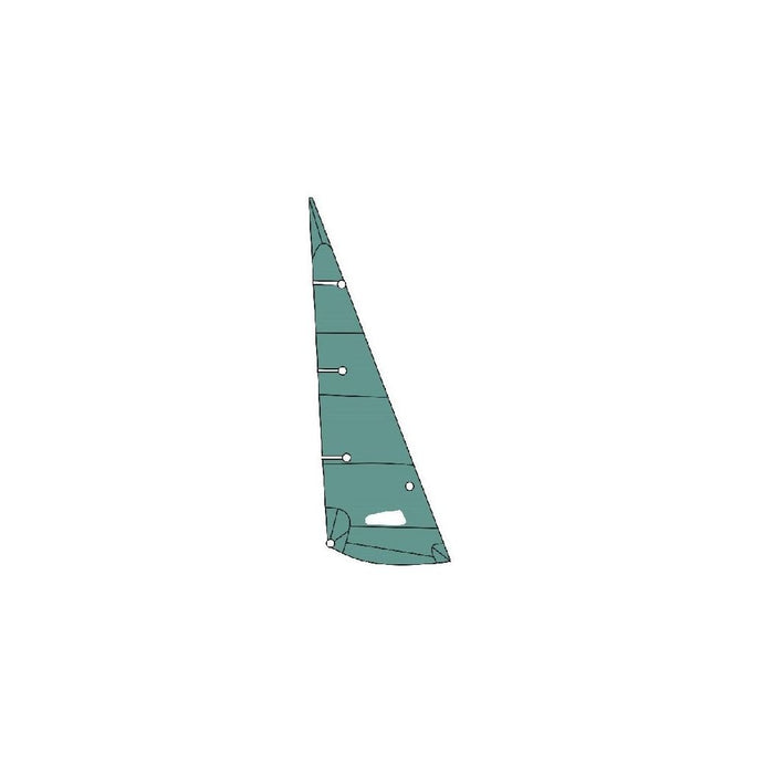Foc Catamaran Nacra 5.8 Mylar avec coupe tri-radiale et lattes souples verticales, idéal pour voile légère et performances optimisées.