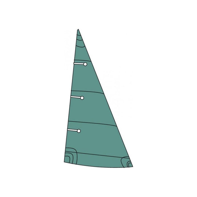 Foc Topper Argo triangulaire bleu illustré, conçu en Dacron 210g avec coupe cross-cut, idéal pour la voile légère chez Yachting Thommeret.