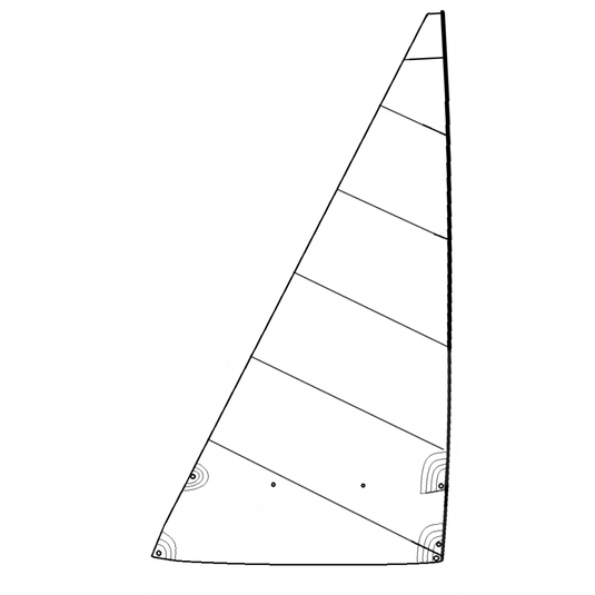 Grand Voile Dériveur Laser® Pico en Dacron 210gr avec coupe cross cut, chute négative et bande de ris, idéale pour voile légère.