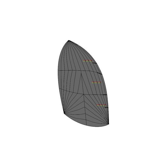 Spi adaptable Topper Argo, fabriqué en Nylite 1.1Oz, idéal pour dériveurs et catamarans. Options personnalisées disponibles pour répondre à des besoins spécifiques en voile légère.