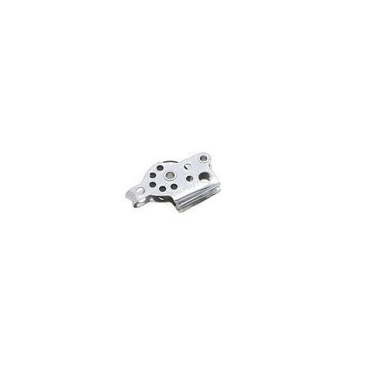 Poulie avec Coinceur Micro Inox, petite plaque en acier avec trous de montage, idéale pour applications de voile légère et dériveur, haute résistance pour nautisme.