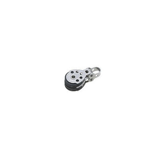 Chargez l'image dans la visionneuse de la galerie, Poulie Double Micro Inox pour voile légère, dériveur et catamaran, avec une seule gorge pour cordages jusqu'à 6mm, idéale pour réglages précis nautiques.
