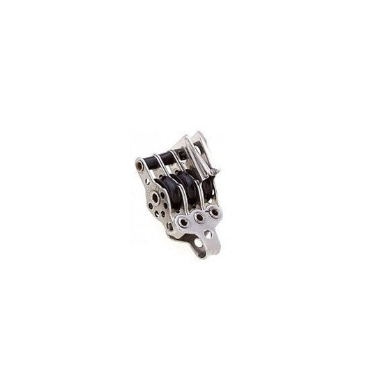 Poulie Triple Micro + Coinceur + Ringot, bloc à trois réas pour applications nautiques, idéal pour voile légère. Utilisation dans palans cunningham, pataras, bordure, hâle-bas.