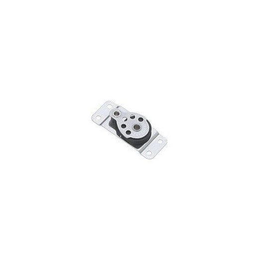 Poulie Plat Pont Micro de Viadana, idéale pour voile légère, dériveur et catamaran, avec trous pour fixation, supporte cordages jusqu'à ø6mm.