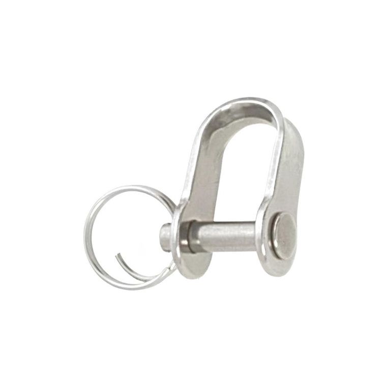 Load image into Gallery viewer, Gros plan sur la Manille Droite Emboutie avec Axe en inox A4, conçue pour la voile légère et résistante jusqu&#39;à 2050kg.
