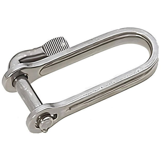 Manille Droite Emboutie Imperdable ø5mm, en inox A4, avec levier pour déblocage facile, idéale pour dériveurs et catamarans, charge 1050kg.