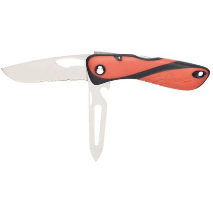 Couteau Offshore - Lame crantée avec démanilleur et épissoir, conçu pour marins, avec lame semi-crantée et résistance à la corrosion, idéal pour voile légère.