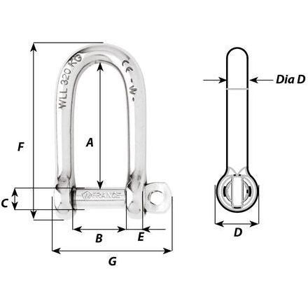 Langer selbstsichernder Schäkel Ø4mm