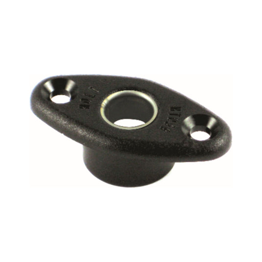 Ecubier à Visser bagué noir, pièce d'accastillage pour voile légère, avec diamètre de passage de 16mm pour ø06mm et 25mm pour ø13mm, adapté aux dériveurs et catamarans.
