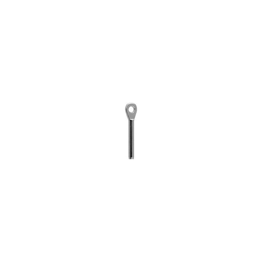Terminaison à Oeil en inox A4 AISI 316, embout à sertir, œil à l'autre extrémité, pour câbles de 3mm à 5mm.