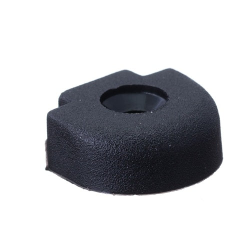 Embout de Rail RWO Inox 19mm, composant semi-circulaire noir avec surface texturée et trou central, idéal pour stabiliser ou fixer des équipements nautiques.