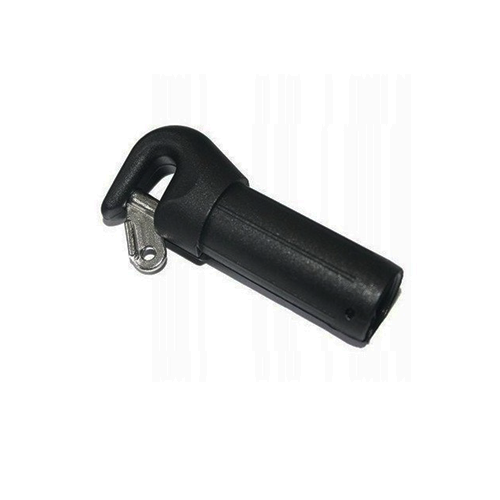 Embout de tangon 25mm avec crochet à déclenchement rapide, idéal pour sécuriser lignes marines, compatible avec tangon de 25mm, référence A64010, chez Yachting Thommeret.