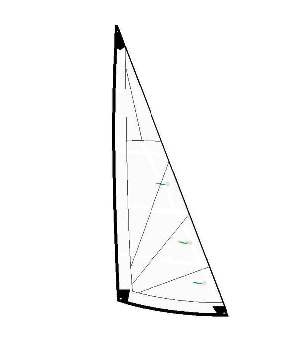 Foc pour catamaran Dart 15 Standard, fabriqué en tissu Dacron 250g avec une coupe radiale, adapté pour la voile légère sportive.
