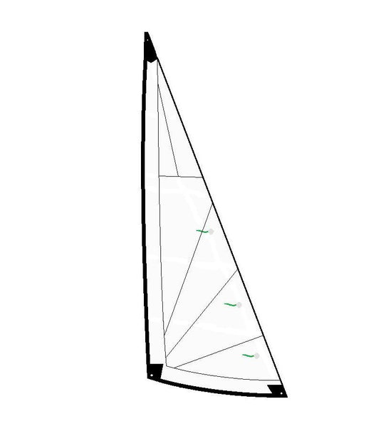 Foc pour catamaran Dart 15 Standard, fabriqué en tissu Dacron 250g avec une coupe radiale, adapté pour la voile légère sportive.