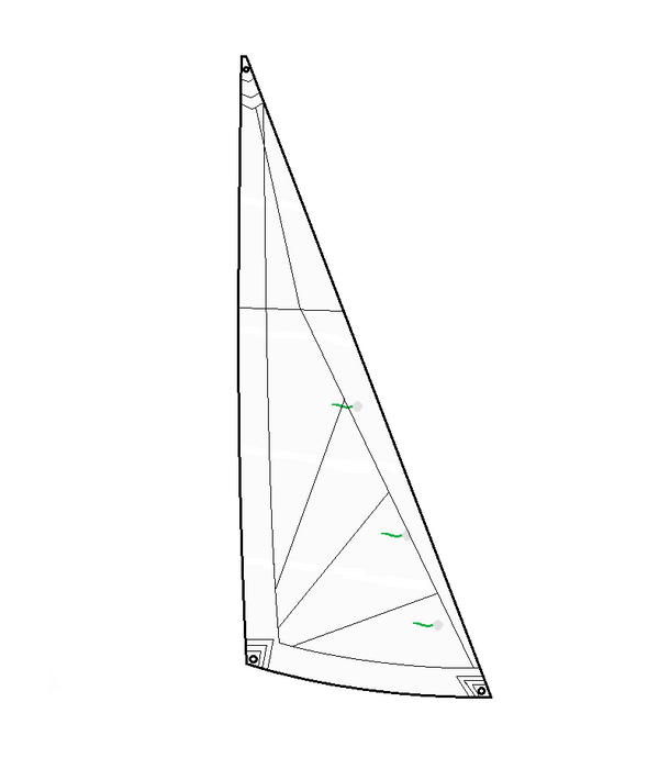 Foc Catamaran Dart 16 en Dacron 250g, coupe radiale, adapté pour le sport nautique, disponible chez Yachting Thommeret, spécialiste en équipements de voile légère.