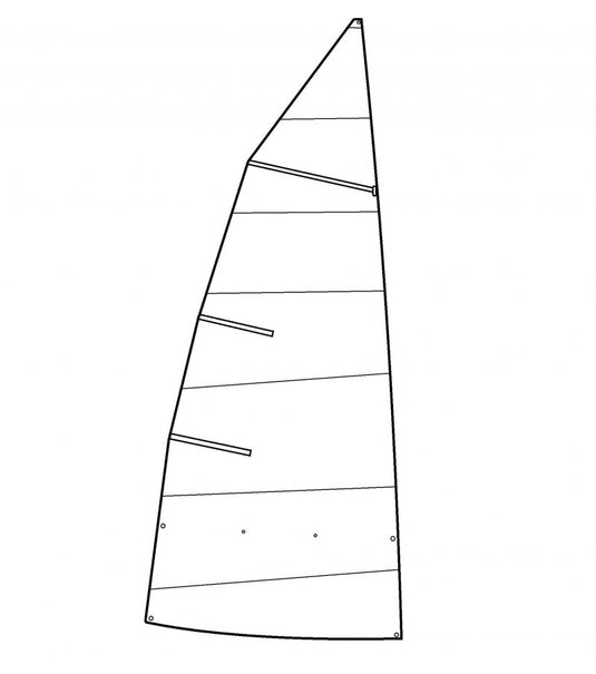 Grand Voile Dériveur 470 en Dacron 210gr, coupe en croix, avec bande de ris, idéale pour la voile légère, disponible chez Yachting Thommeret.