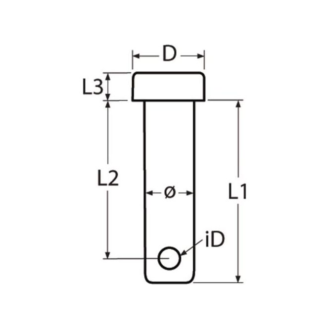 Laden Sie das Bild in Galerie -Viewer, Dessin technique de l'axe épaulé inox A4, essentiel pour accastillage nautique, montrant dimensions et spécifications pour applications marines.

